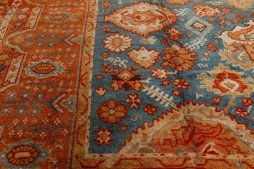 Large Vintage Turkish Oushak Handmade Wool Carpet BB7169