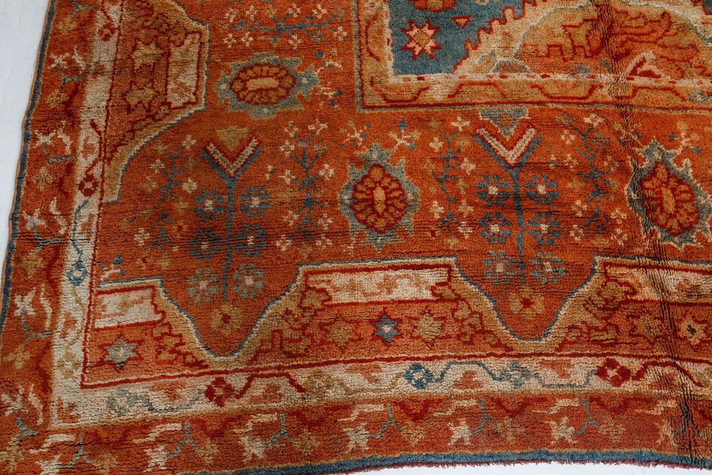 Large Vintage Turkish Oushak Handmade Wool Carpet BB7169