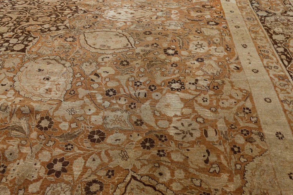 Authentic Oversized 19th Century Persian Tabriz Handmade Wool Carpet BB7182