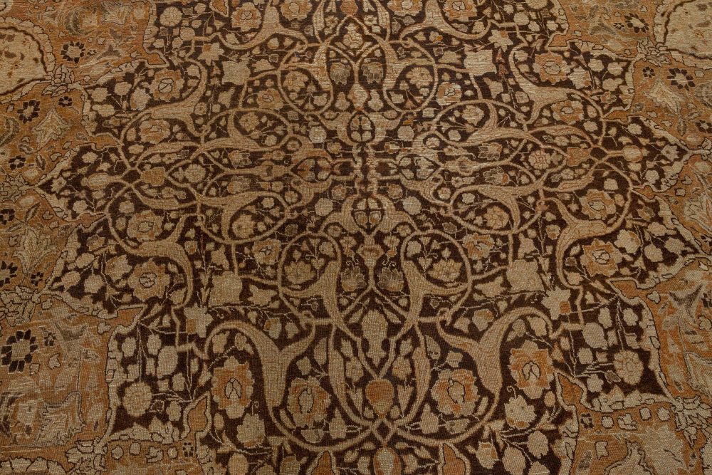 Authentic Oversized 19th Century Persian Tabriz Handmade Wool Carpet BB7182