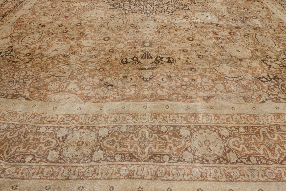 Authentic Oversized 19th Century Persian Tabriz Handmade Wool Carpet BB7182