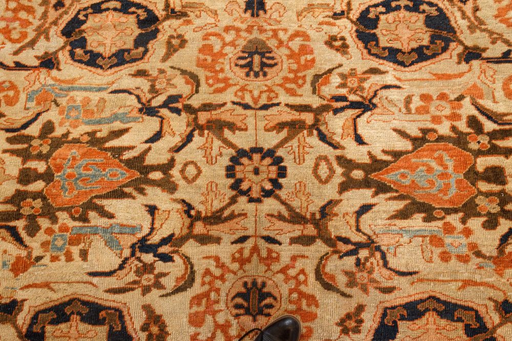 19th Century Persian Sultanabad Handwoven Wool Carpet BB7194