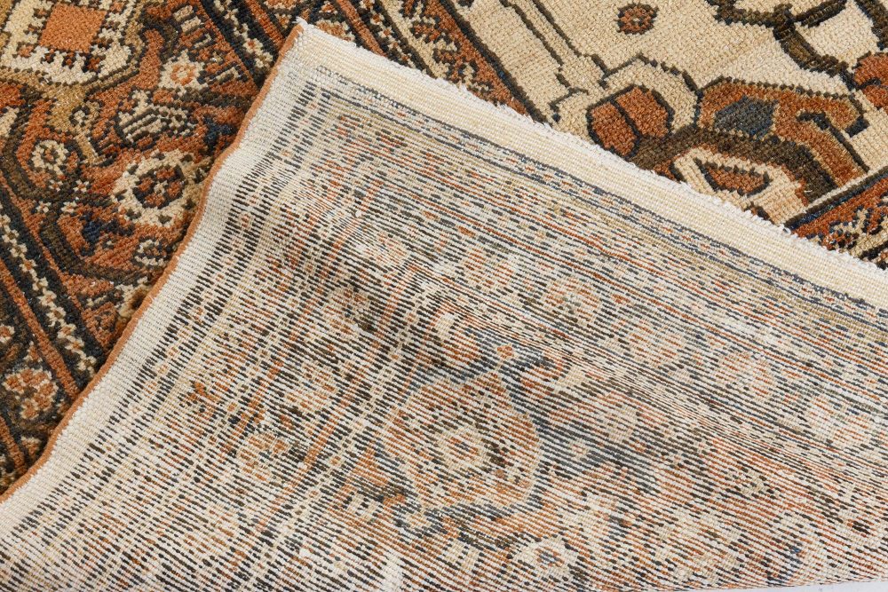 Antique Cream Background Botanic Persian Sultanabad Wool Carpet BB7196
