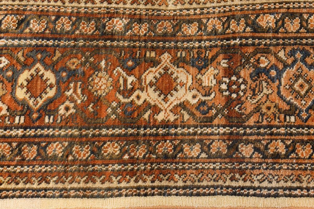 Antique Cream Background Botanic Persian Sultanabad Wool Carpet BB7196