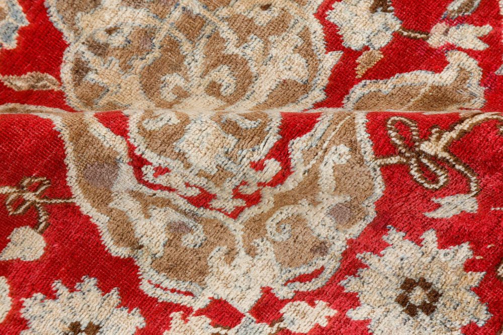 19th Century Persian Tabriz Red Hand Knotted Wool Carpet BB7204