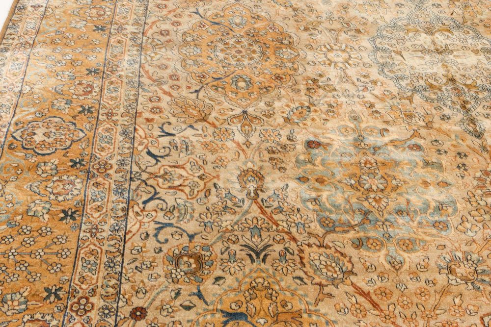 Early 20th Century Persian Kirman Botanic Handmade Wool Carpet BB7216