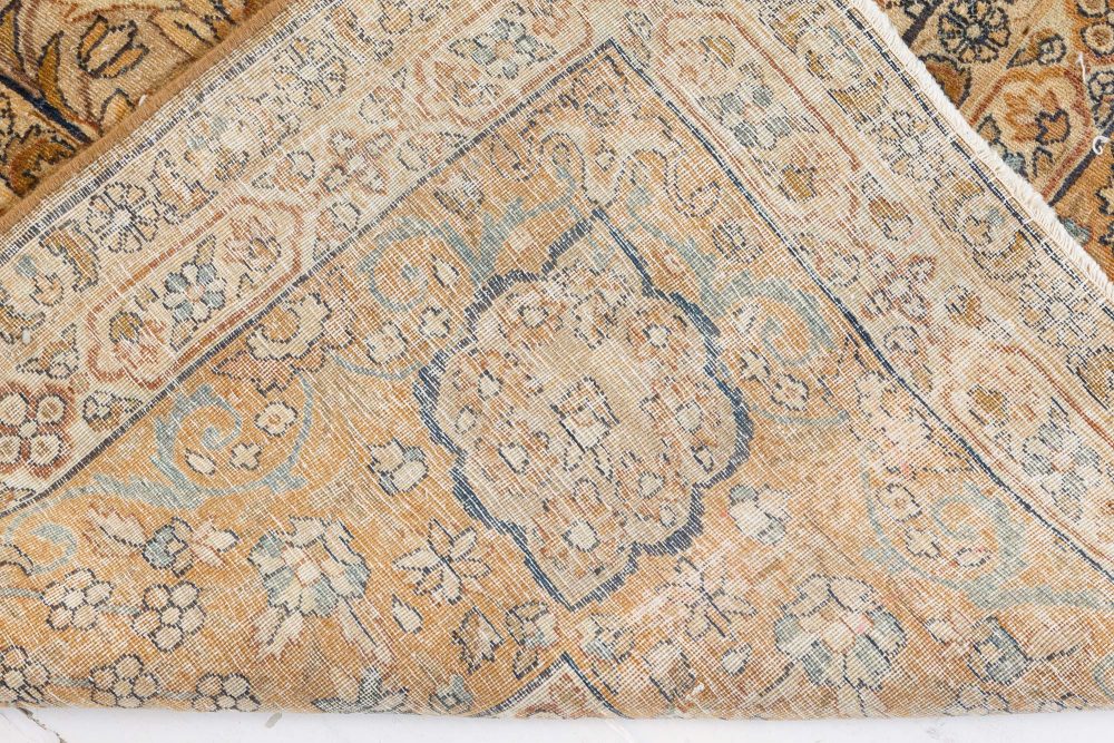 Early 20th Century Persian Kirman Botanic Handmade Wool Carpet BB7216