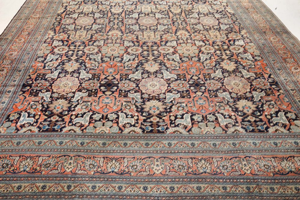 19th Century Persian Tabriz Handwoven Wool Rug BB7223