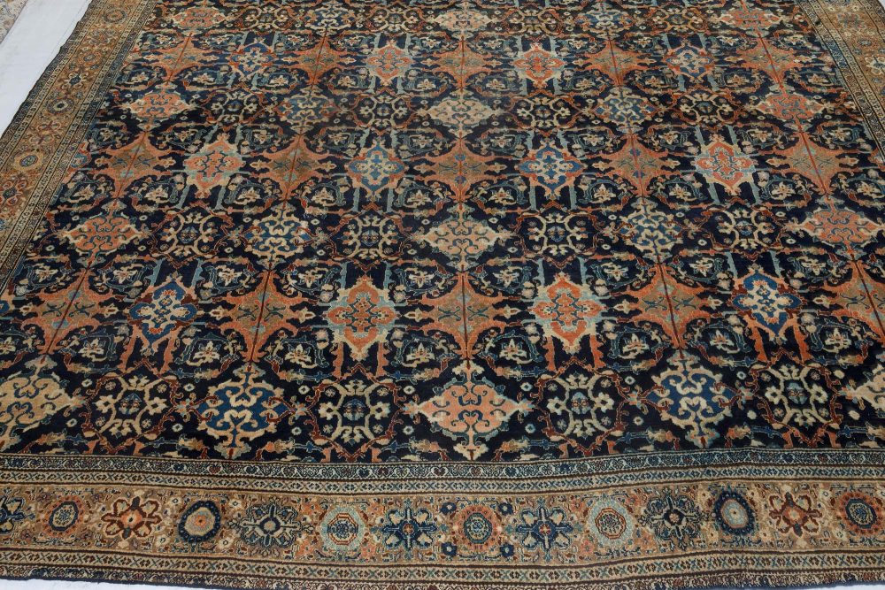 Authentic 19th Century Persian Malayer Handmade Wool Rug BB7241