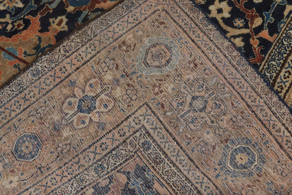 Authentic 19th Century Persian Malayer Handmade Wool Rug BB7241