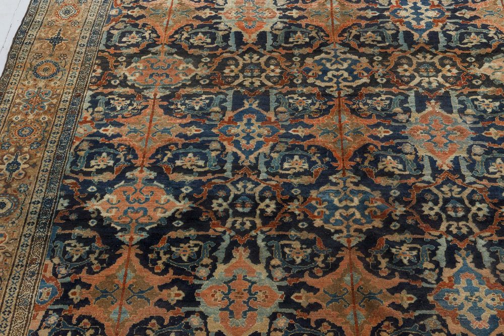 Authentic 19th Century Persian Malayer Handmade Wool Rug BB7241