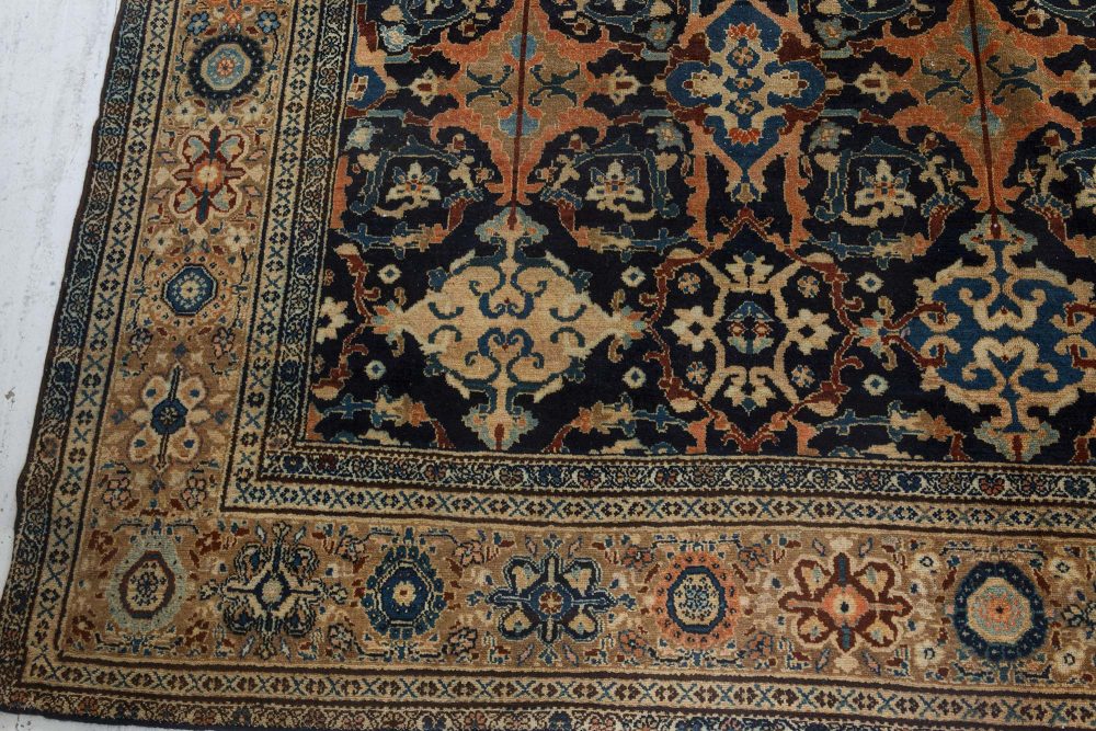 Authentic 19th Century Persian Malayer Handmade Wool Rug BB7241