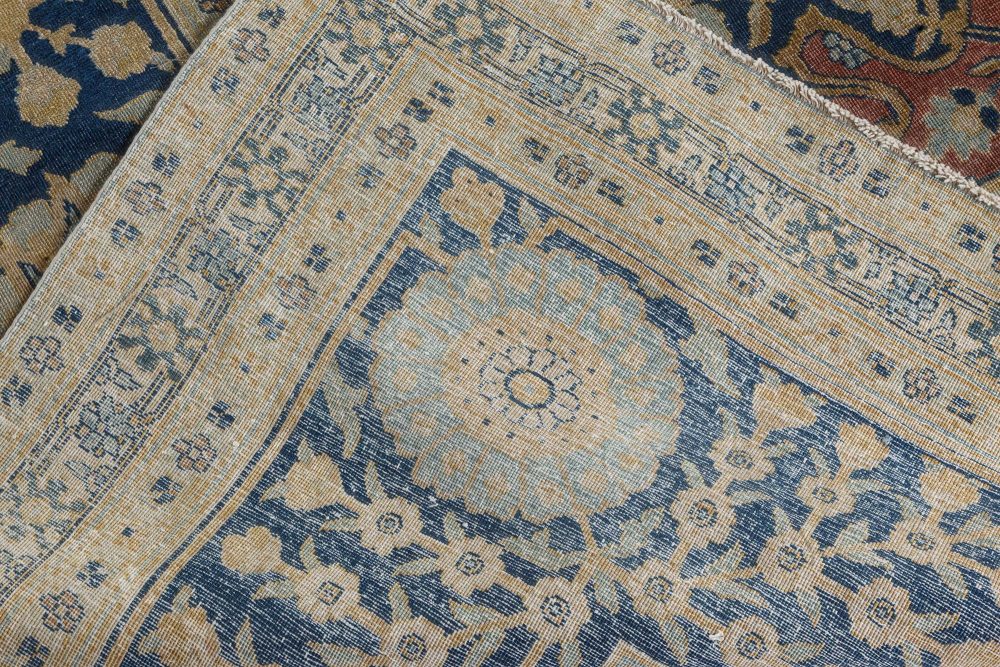 One-of-a-kind Large Antique Persian Tabriz Handmade Wool Rug BB7246