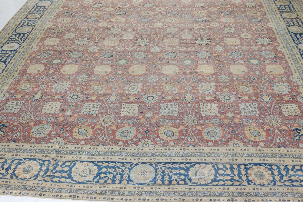 One-of-a-kind Large Antique Persian Tabriz Handmade Wool Rug BB7246