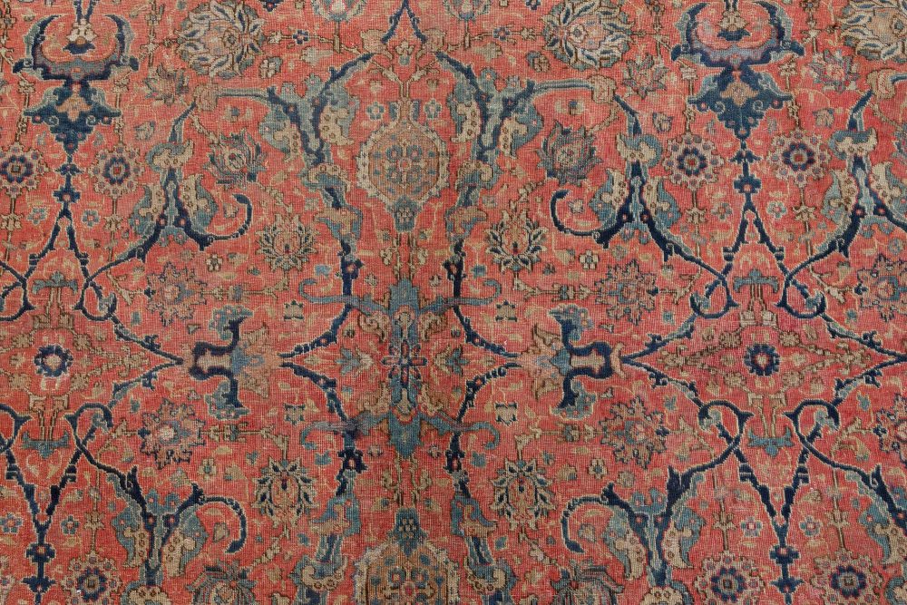 Authentic Persian Tabriz Pink Handmade Wool Rug BB7248