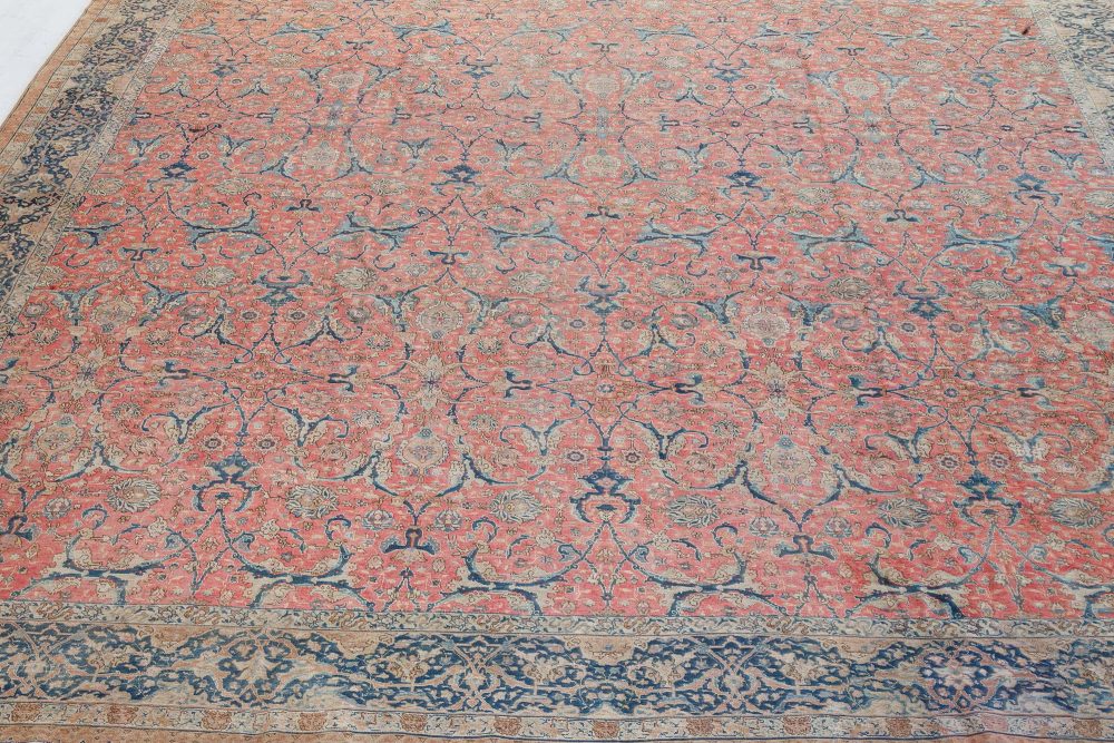 Authentic Persian Tabriz Pink Handmade Wool Rug BB7248