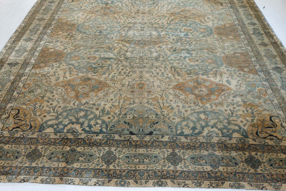 Authentic 1900s Persian Kirman Handmade Wool Carpet BB7249