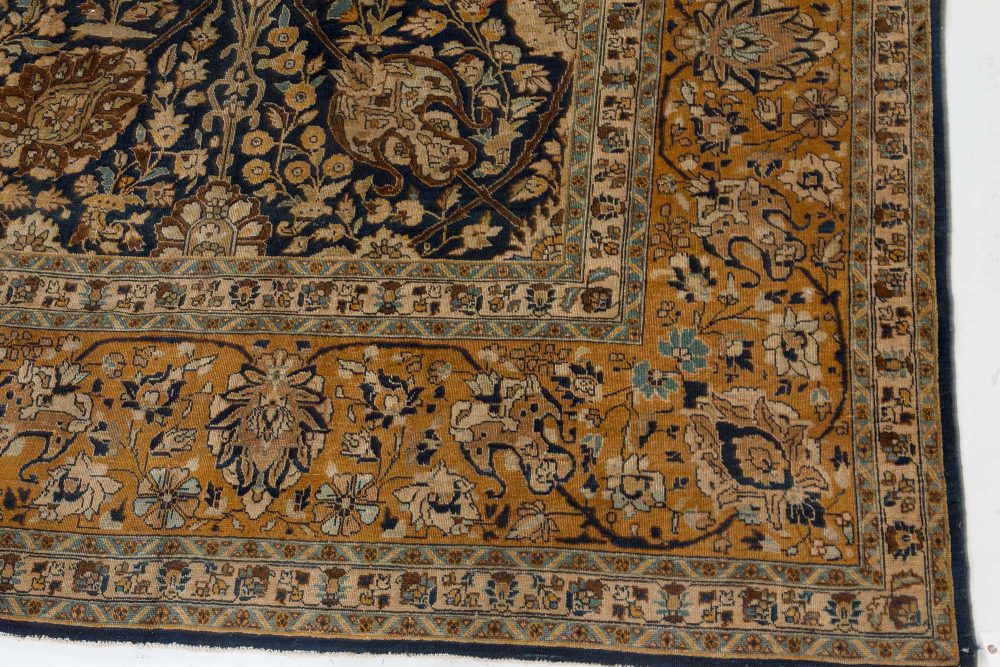 Authentic 19th Century Persian Tabriz Botanic Handwoven Wool Rug BB7252