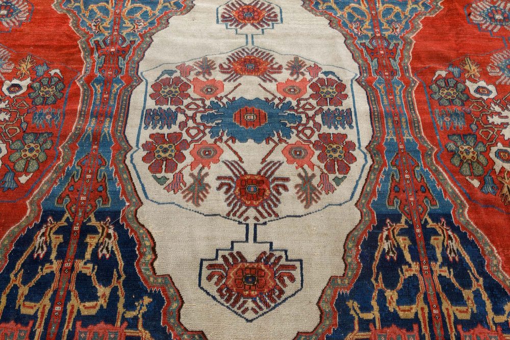 Authentic 19th Century Persian Senneh Red Handmade Wool Carpet BB7265