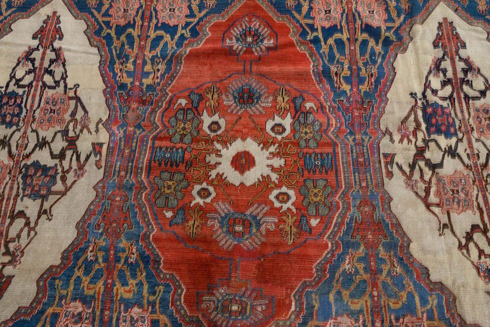 Authentic 19th Century Persian Senneh Red Handmade Wool Carpet BB7265