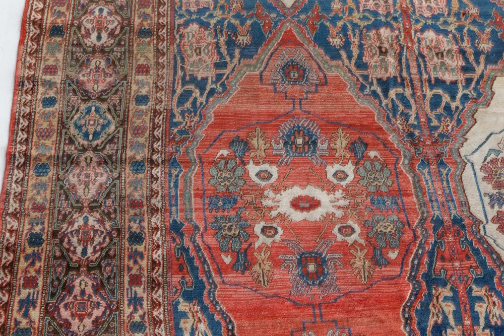 Authentic 19th Century Persian Senneh Red Handmade Wool Carpet BB7265