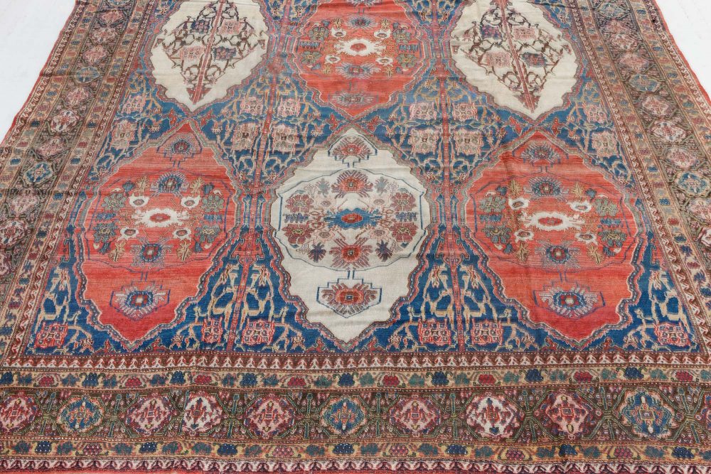 Authentic 19th Century Persian Senneh Red Handmade Wool Carpet BB7265