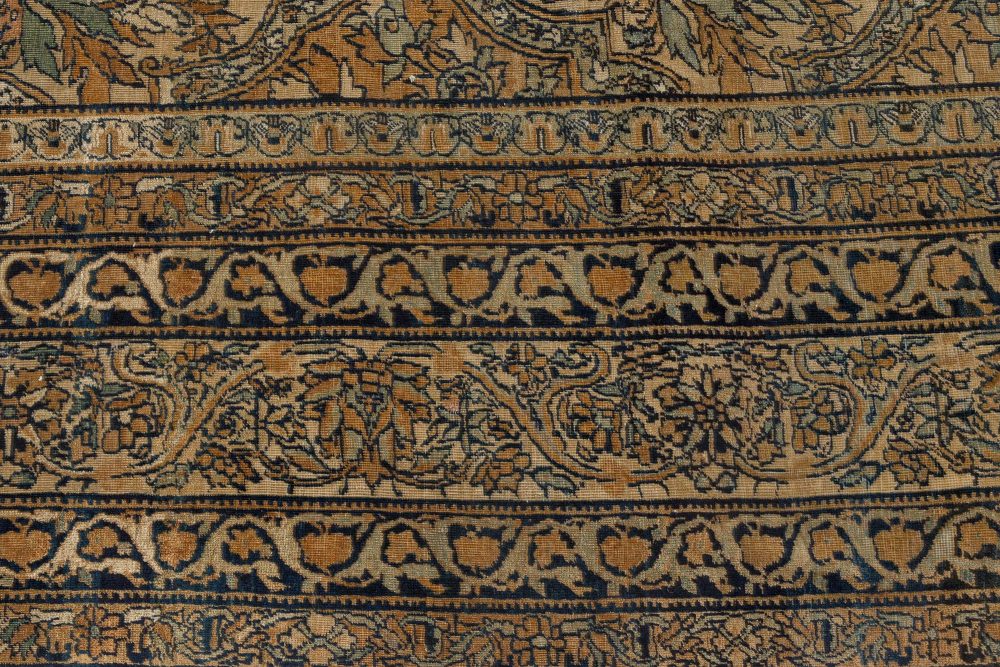 Authentic 19th Century Persian Kirman Handmade Wool Rug BB7270