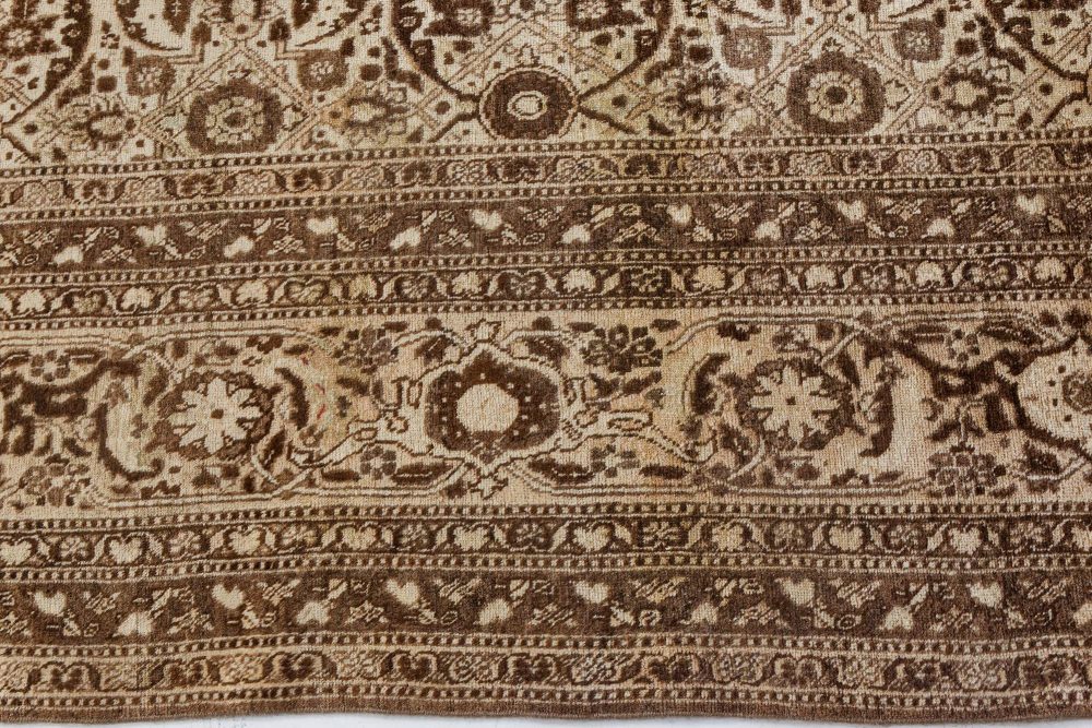 Antique Persian Tabriz Botanic Handmade Wool Carpet BB7271