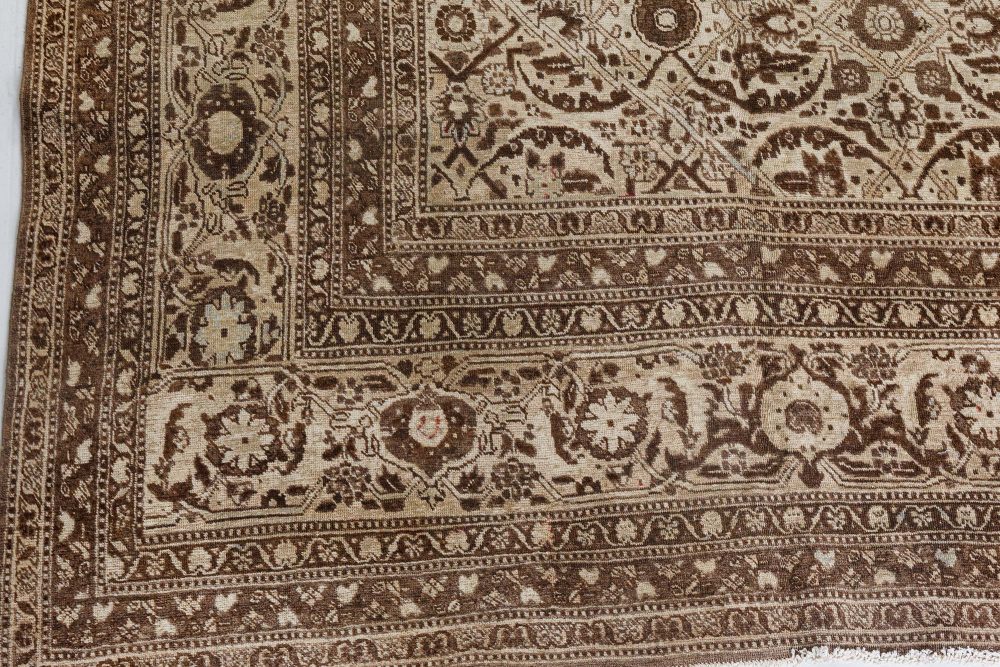 Antique Persian Tabriz Botanic Handmade Wool Carpet BB7271