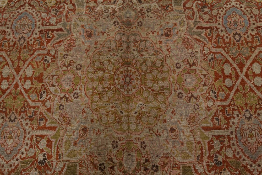 Fine Antique Persian Tabriz Hand Knotted Wool Rug BB7278