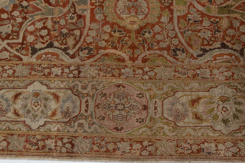 Fine Antique Persian Tabriz Hand Knotted Wool Rug BB7278