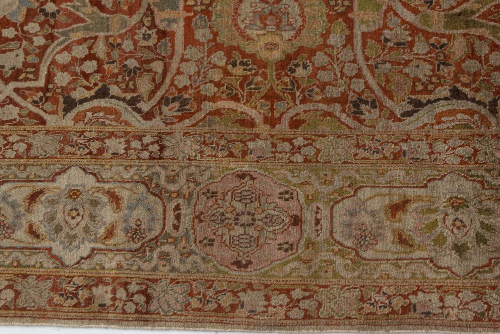 Fine Antique Persian Tabriz Hand Knotted Wool Rug BB7278