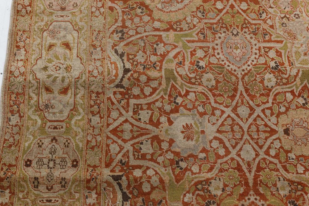 Fine Antique Persian Tabriz Hand Knotted Wool Rug BB7278