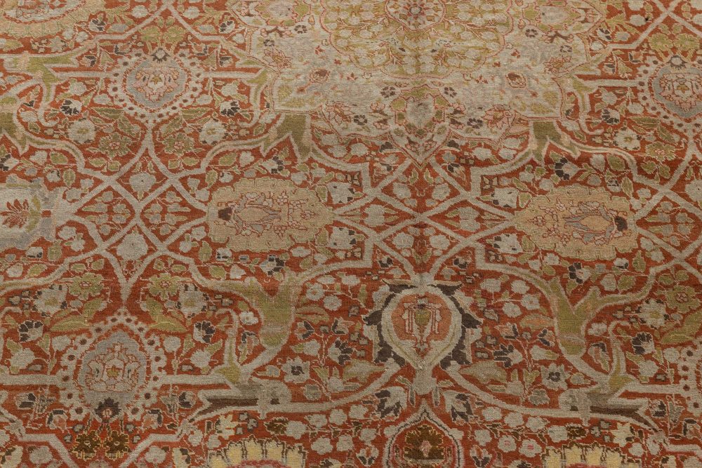 Fine Antique Persian Tabriz Hand Knotted Wool Rug BB7278