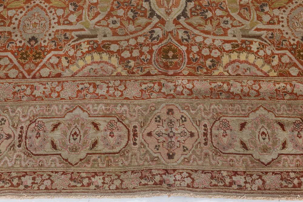 Fine Antique Persian Tabriz Hand Knotted Wool Rug BB7278