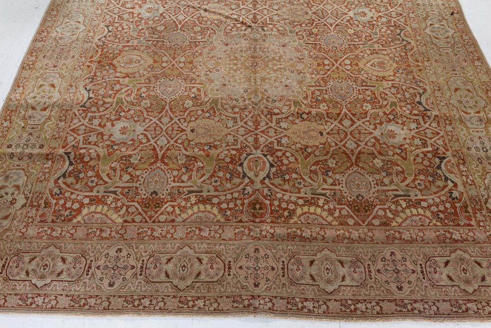Fine Antique Persian Tabriz Hand Knotted Wool Rug BB7278