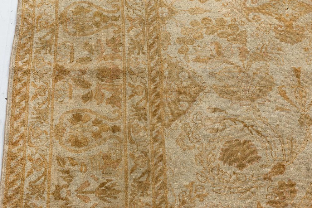 Antique Indian Amritsar Botanic Handmade Wool Carpet (Size Adjusted) BB7279