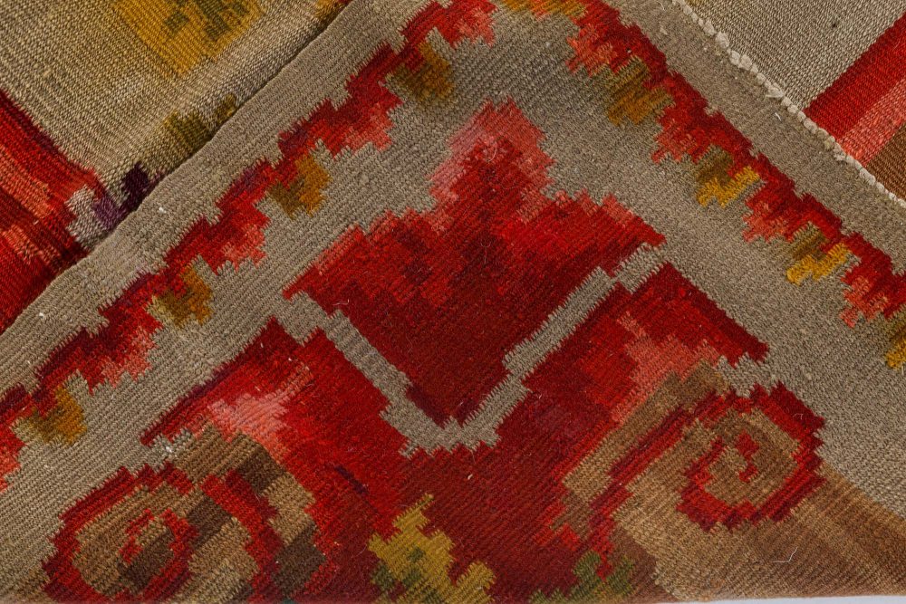 Early 20th Century Russian Bessarabian Floral Handmade Wool Rug BB7280