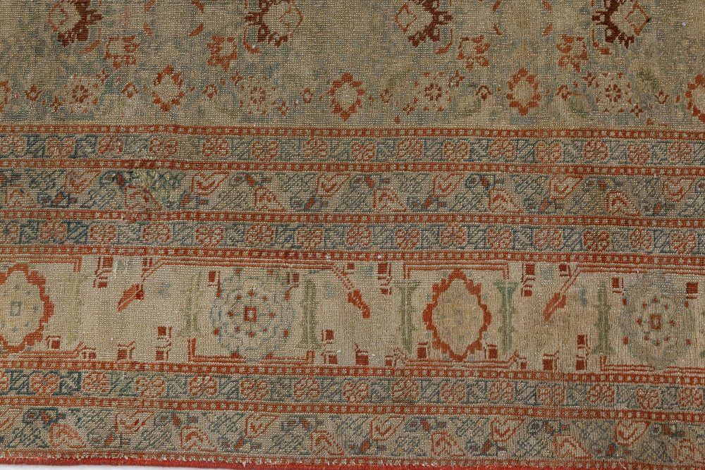Authentic 19th Century Persian Tabriz Handmade Wool Rug BB7281