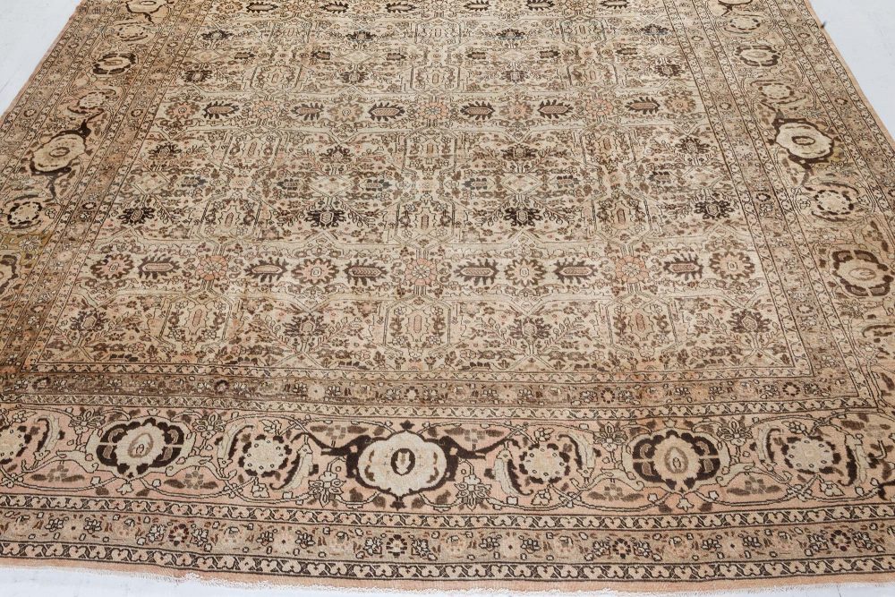 Authentic 1900s Persian Tabriz Handmade Wool Carpet BB7282