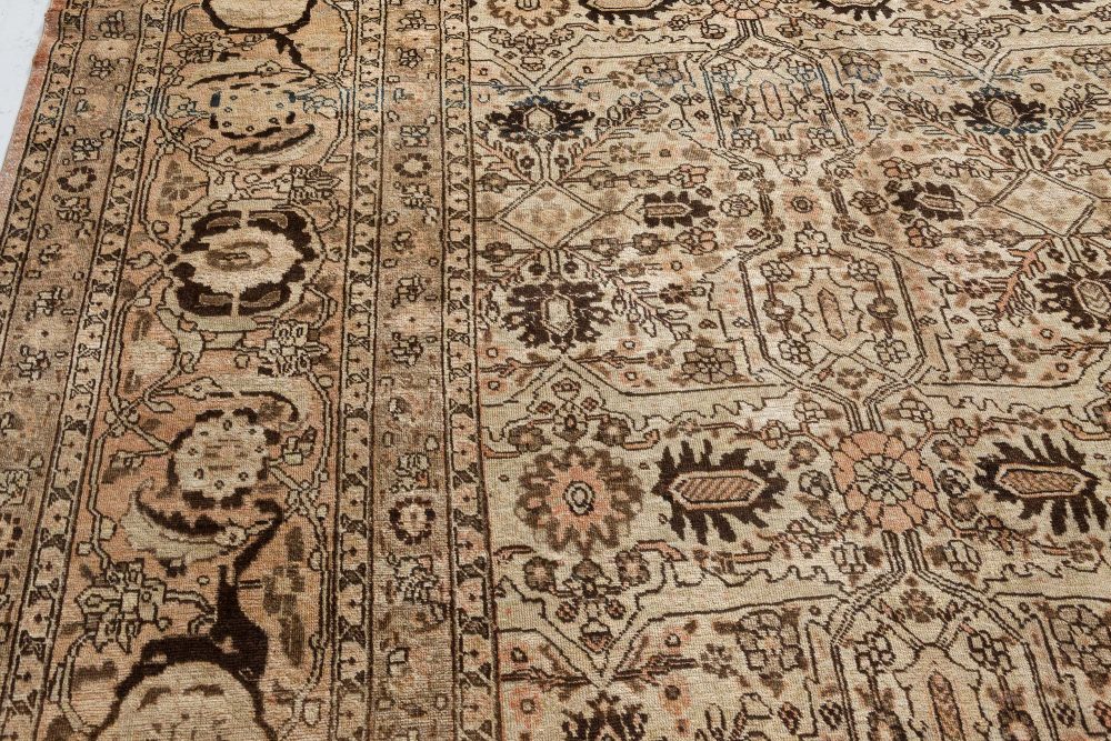 Authentic 1900s Persian Tabriz Handmade Wool Carpet BB7282