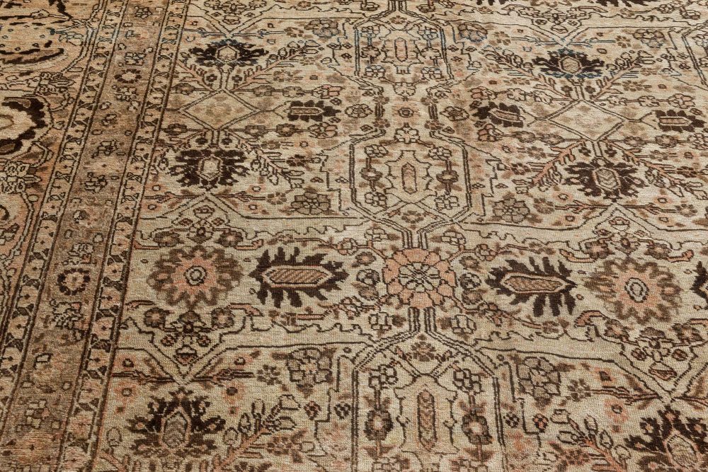 Authentic 1900s Persian Tabriz Handmade Wool Carpet BB7282