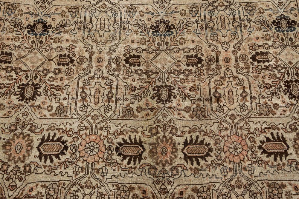 Authentic 1900s Persian Tabriz Handmade Wool Carpet BB7282