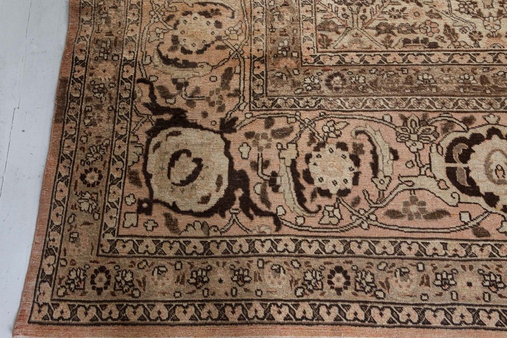 Authentic 1900s Persian Tabriz Handmade Wool Carpet BB7282