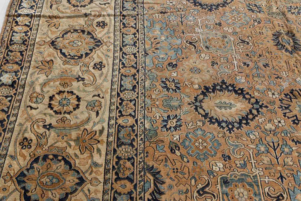 Antique Botanic Persian Kirman Handmade Wool Carpet BB7293