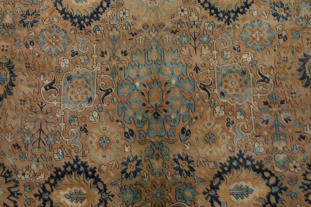 Antique Botanic Persian Kirman Handmade Wool Carpet BB7293