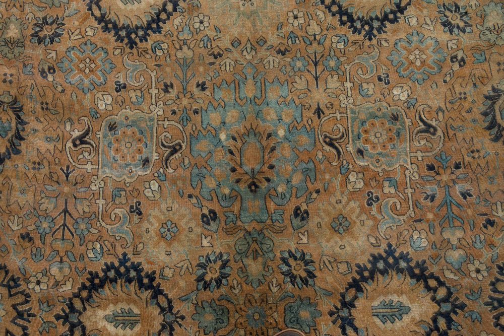 Antique Botanic Persian Kirman Handmade Wool Carpet BB7293