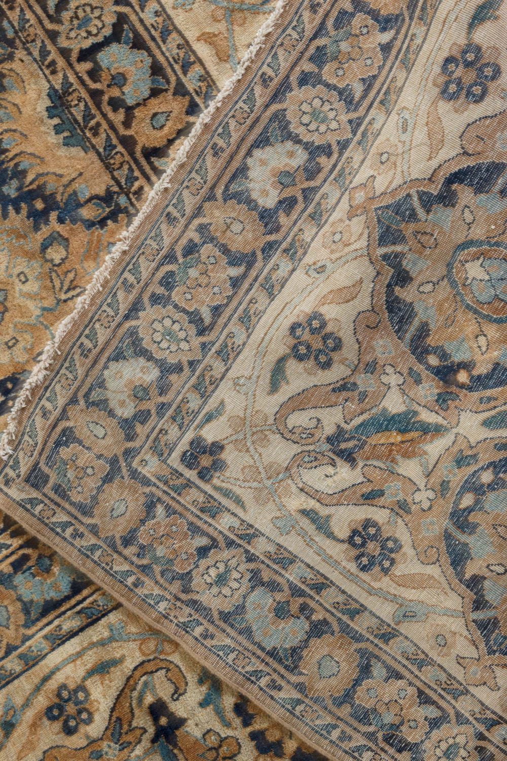 Antique Botanic Persian Kirman Handmade Wool Carpet BB7293