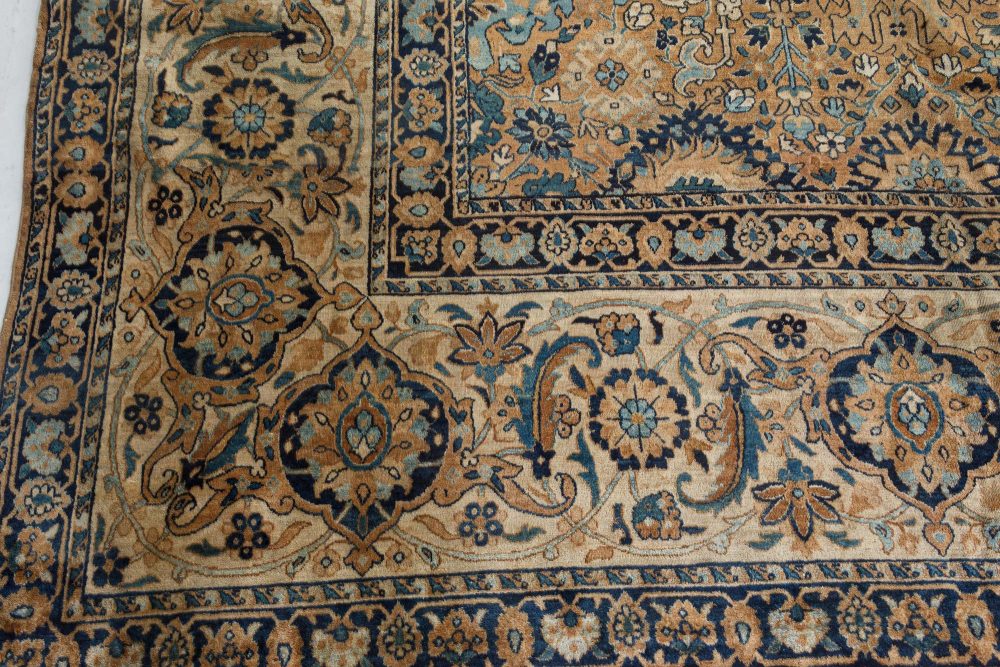 Antique Botanic Persian Kirman Handmade Wool Carpet BB7293