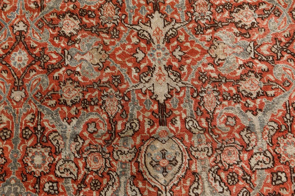 Early 20th Century Persian Tabriz Red Handmade Wool Rug BB7299